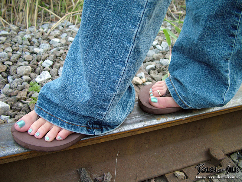 Feet tickle jeans